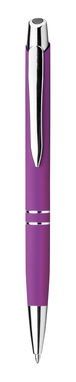 Метав. ручка з прогумованою поверхнею, сині чорнила, SANTINI, колір пурпурний - 81189-132- Фото №1