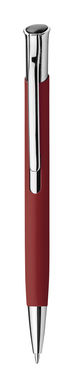 Металева ручка з прогумованою поверхнею, сині чорнила, колір червоний - 81192-115- Фото №1