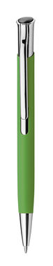 Металева ручка з прогумованою поверхнею, сині чорнила, колір зелений - 81192-119- Фото №1