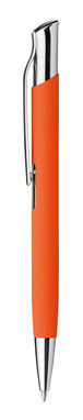 Металева ручка з прогумованою поверхнею, сині чорнила, колір помаранчевий - 81192-128- Фото №1