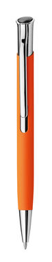 Металлическая ручка с прорезиненной поверхностью, синие чернила, цвет оранжевый - 81192-128- Фото №2