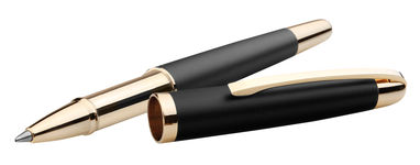 Металева ручка-ролер, SANTINI, колір чорний - 81196-103- Фото №2