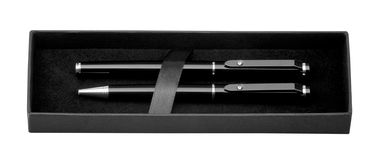 Набір з металевої кулькової ручки і ручки-роллера, SANTINI, колір чорний - 81199-103- Фото №4
