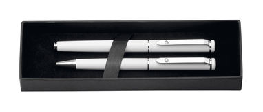 Набор из металлической шариковой ручки и ручки-роллера, SANTINI, цвет белый - 81199-106- Фото №4