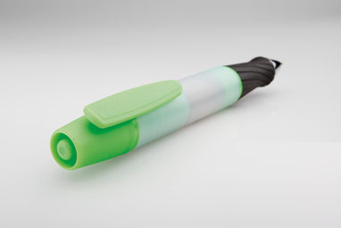 Многофункц. ручка 3 в 1 с синими чернилами, подсветка, 8 скрепок, цвет зеленый - 81211-119- Фото №2