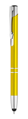 Металлическая шариковая ручка с функцией стилуса, синие чернила, цвет желтый - 91646-108- Фото №1