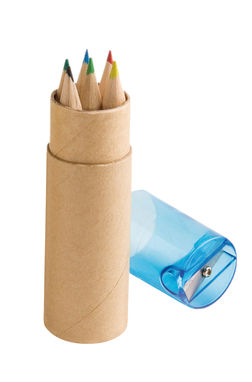 Коробка с 6-ю цветными карандашами, цвет синий - 91751-104- Фото №1
