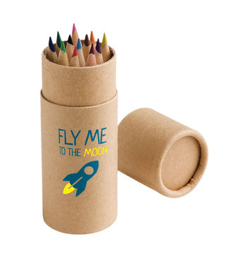 CYLINDER. Коробка з 12-ма кольоровими олівцями, колір натуральний - 91752-160- Фото №2