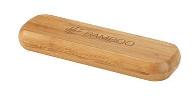 LUANDA. Бамбуковий набір з ручки ролер та кулькової ручки, колір натуральний - 91819-160- Фото №5