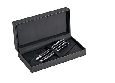Набор из роллера и шариковой ручки CHESS, цвет черный - 91835-103- Фото №1