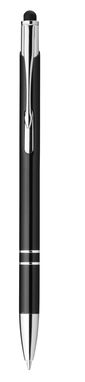 Металлическая шариковая ручка с функцией стилуса, синие чернила, цвет черный - 91849-103- Фото №1
