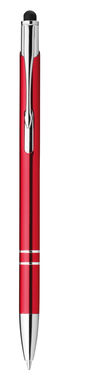 Металева кулькова ручка з функцією стилуса, сині чорнила, колір червоний - 91849-105- Фото №1