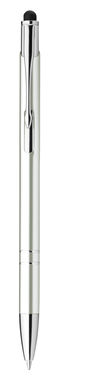 Металлическая шариковая ручка с функцией стилуса, синие чернила, цвет белый - 91849-106- Фото №1