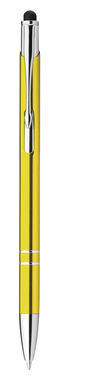 Металлическая шариковая ручка с функцией стилуса, синие чернила, цвет желтый - 91849-108- Фото №1