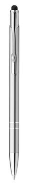 Металева кулькова ручка з функцією стилуса, сині чорнила, колір срібний - 91849-127- Фото №1