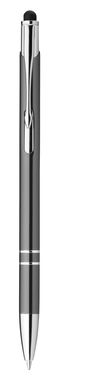 Металлическая шариковая ручка с функцией стилуса, синие чернила, цвет серый - 91849-147- Фото №1