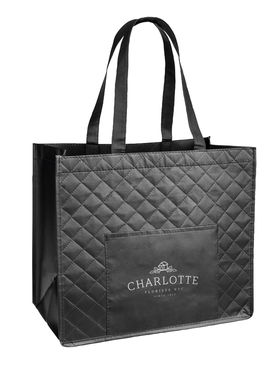 Ламинированная сумка для покупок из нетканого текстиля, 130 г/м2., цвет черный - 92859-103- Фото №4
