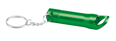 Металевий брелок-ліхтар з 3 світлодіодами і відкривачкою, колір зелений - 93267-109- Фото №3