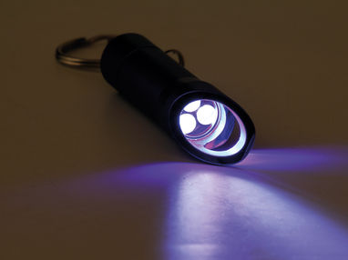 Металлический брелок-фонарь с 3 светодиодами и открывалкой, цвет серый - 93267-147- Фото №4