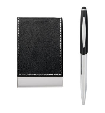 Набор ручка и держатель карты, цвет черный - 93323-103- Фото №2