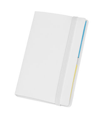 Цветные клеящиеся заметки (25 штук/цветные) в бумажной обложке, цвет белый - 93735-106- Фото №1