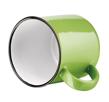 Керамічна кружка, 360 мл, колір зелений - 93836-119- Фото №2