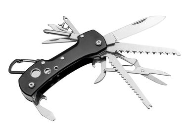Карманный нож из нержавеющей стали, 11 функций, BEAVER, цвет черный - 94040-103- Фото №1