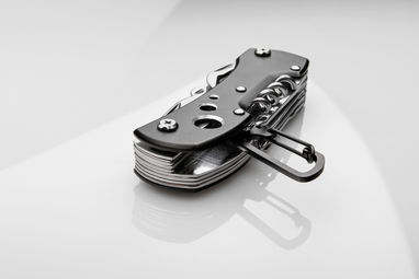 Кишеньковий ніж з нержавіючої сталі, 11 функцій, BEAVER, колір чорний - 94040-103- Фото №2