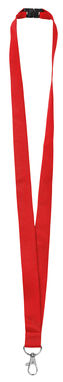 Шнурок на шею с карабином, цвет красный - 94409-105- Фото №2
