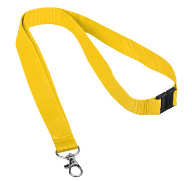 Шнурок на шею с карабином, цвет желтый - 94409-108- Фото №1