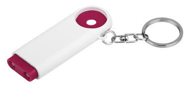 Пластиковый брелок – 2 светодиода и жетон размером 0,5 евро, цвет красный - 94748-115- Фото №1