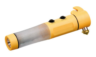 Молоток аварийный с фонариком, предупреждающим маяком и магнитом, цвет желтый - 94759-108- Фото №1