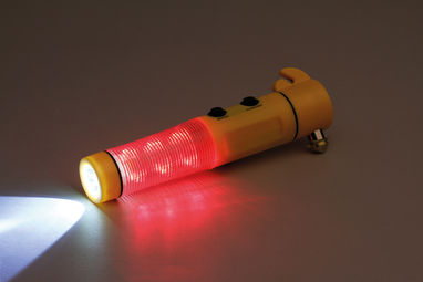 Молоток аварийный с фонариком, предупреждающим маяком и магнитом, цвет желтый - 94759-108- Фото №3