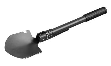 Складна металева лопата з компасом у текстильному футлярі, колір чорний - 94760-103- Фото №1