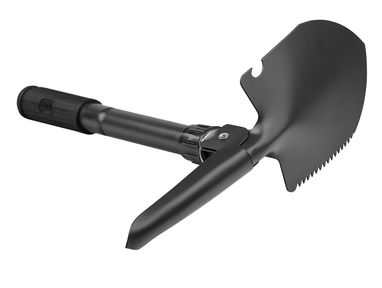 Складная металлическая лопата с компасом в текстильном футляре, цвет черный - 94760-103- Фото №2