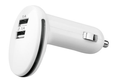 USB-адаптер з пластику з двома виходами, колір білий - 97120-106- Фото №3