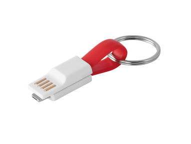 USB-кабель з роз'ємом 2 в 1, колір червоний - 97152-105- Фото №1
