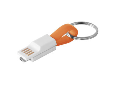 USB-кабель з роз'ємом 2 в 1, колір помаранчевий - 97152-128- Фото №1