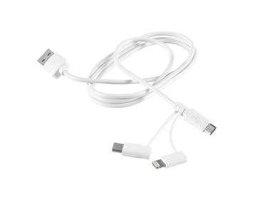 USB-кабель 3 в 1, цвет белый - 97157-106- Фото №1