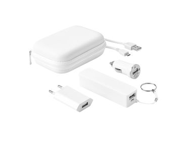 CHARGI. Набір з батареї і зарядних пристроїв USB, колір білий - 97326-106- Фото №1