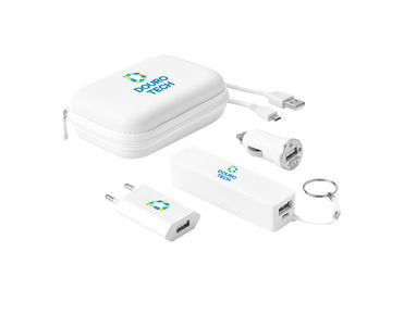 Набор из батареи и зарядных устройств USB, цвет белый - 97326-106- Фото №2