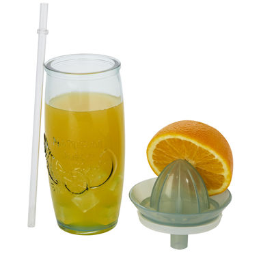 Склянка для коктейлів із переробленого скла з соковижималкою Verano, колір прозорий - 11317001- Фото №5