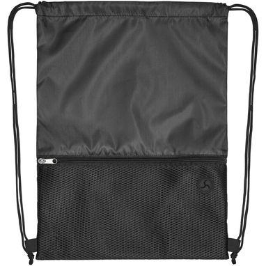 Рюкзак сітчастий на шнурках Oriole, колір суцільний чорний - 12048700- Фото №2