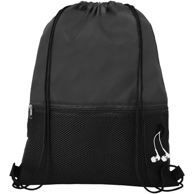 Рюкзак сетчатый на шнурках Oriole, цвет сплошной черный - 12048700- Фото №4