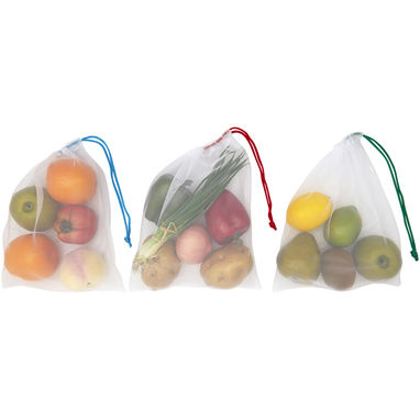 Набір сітчастих сумок і Trio, колір білий - 12052701- Фото №4