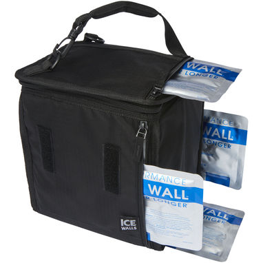 Сумка-холодильник для обідів Ice-wall, колір суцільний чорний - 12059390- Фото №5