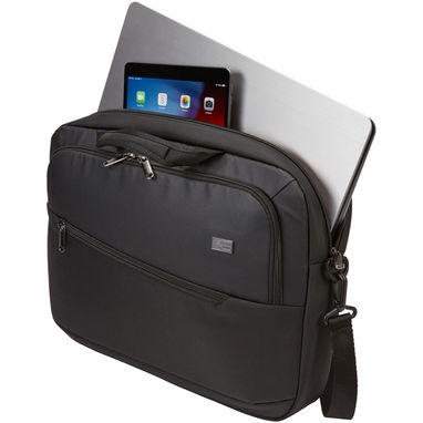 Портфель для ноутбука Propel, колір суцільний чорний - 12060890- Фото №4