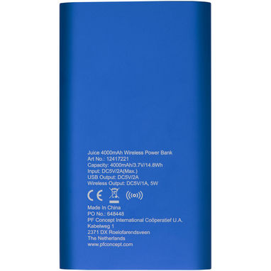 Зарядное устройство беспроводное портативное Juice, цвет ярко-синий - 12417253- Фото №3