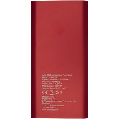 Зарядний пристрій бездротовий портативний Juice, колір червоний - 12417321- Фото №3