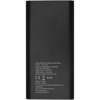 Зарядний пристрій бездротовий портативний Juice, колір суцільний чорний - 12417390- Фото №3